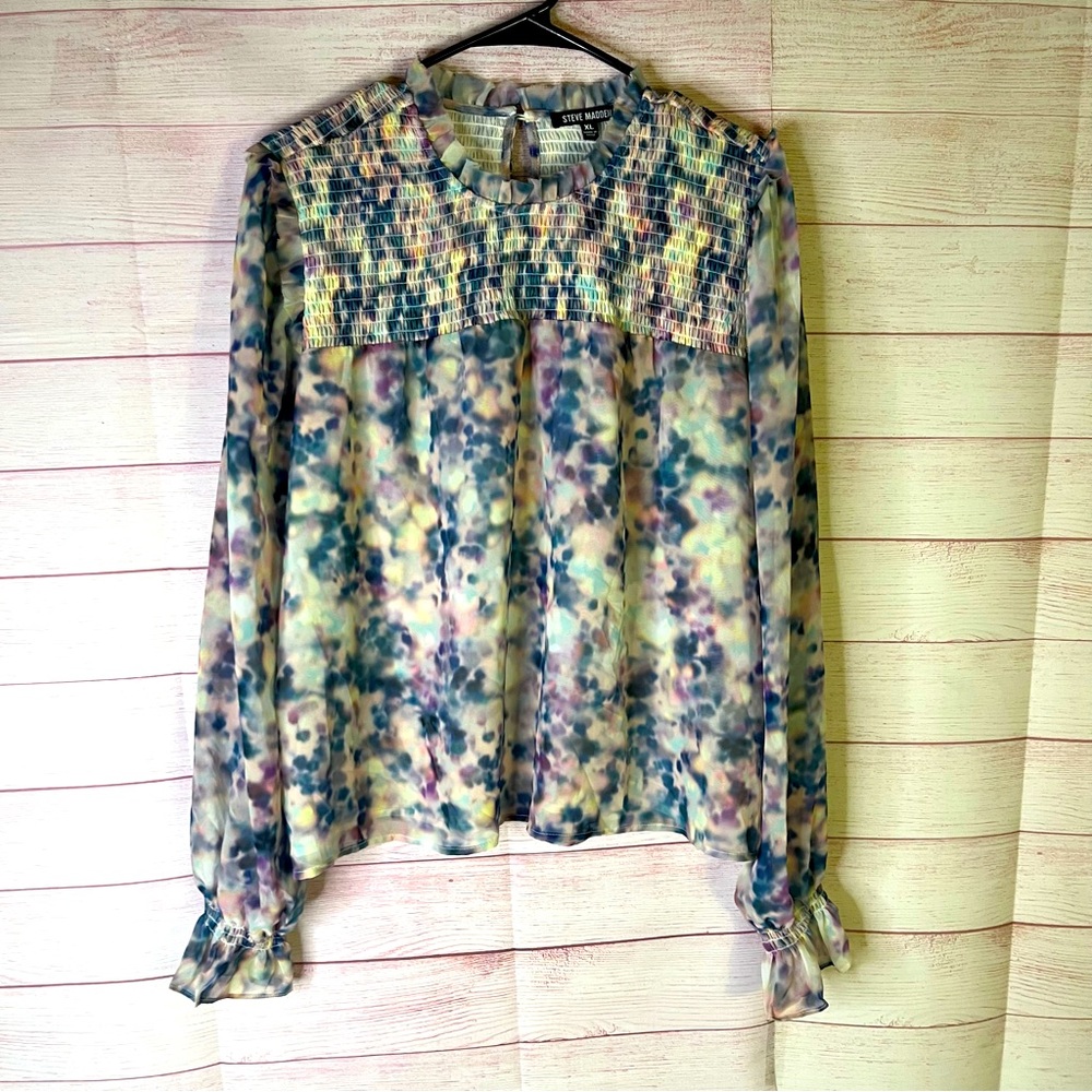 Steven Madden Long Sleeve Soleil Blouse Size XL